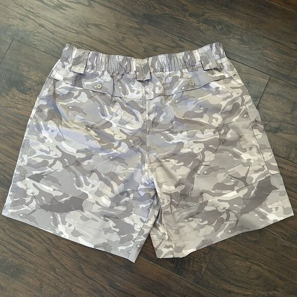 AFTCO Tactical Grey Camo Tech Active Angler Fishing Swim Cargo Shorts Size 38 - Picture 8 of 8